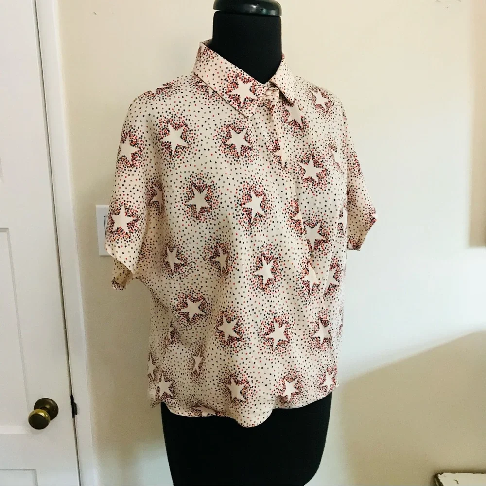 Le Lis Star Print Crossover Blouse - Picture 8 of 11
